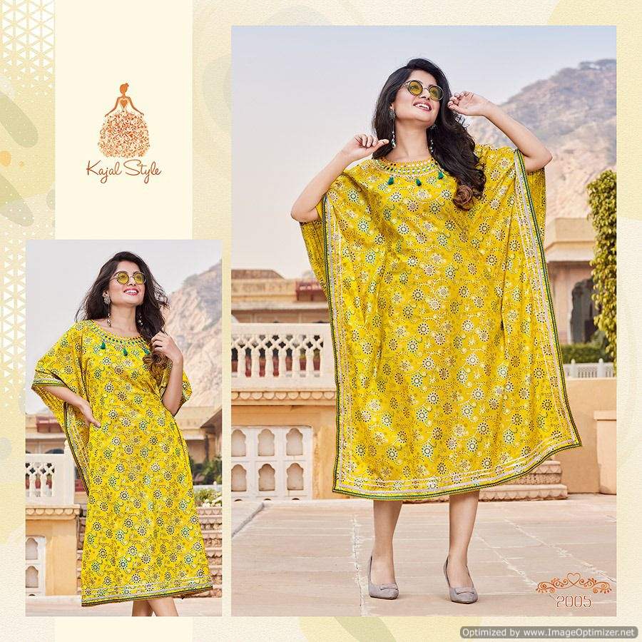 Cocktail 2 Stylish Fancy Ethnic Wear Cotton Kaftan Kurti Collection